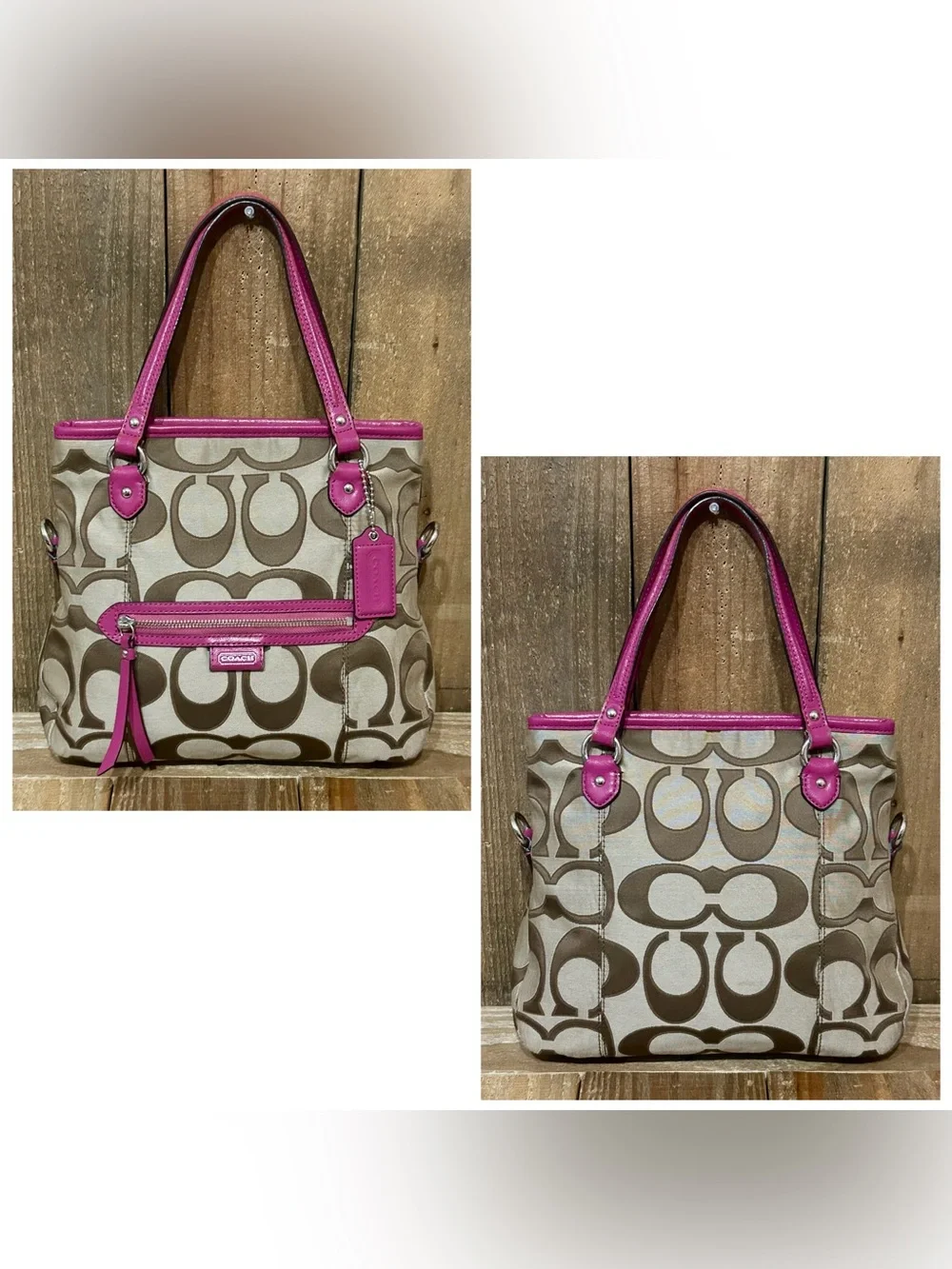 Coach Daisy Outline Signature Emma Tote with Free Scarf & Dust Bag. - Picture 12 of 16